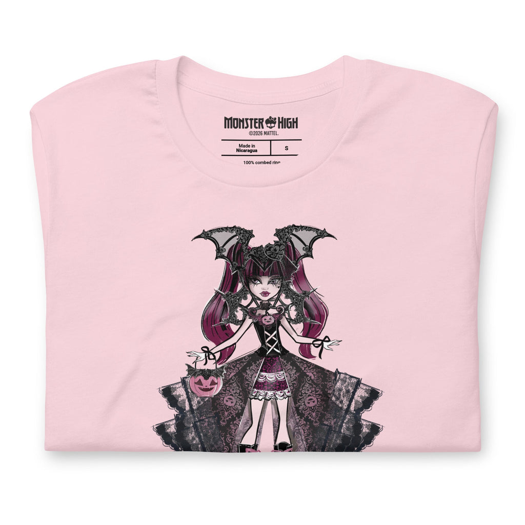 Monster High Draculaura Halloween Edition Art by Annalise Lao Pink T-shirt